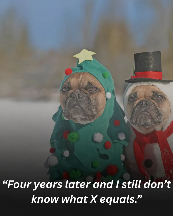 “Four years later and I still don’t know what X equals.”