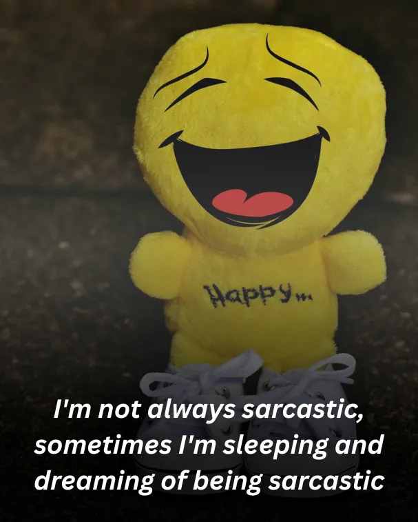 I'm not always sarcastic, sometimes I'm sleeping and dreaming of being sarcastic