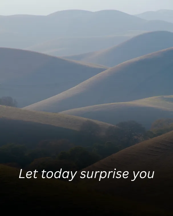 Let today surprise you.