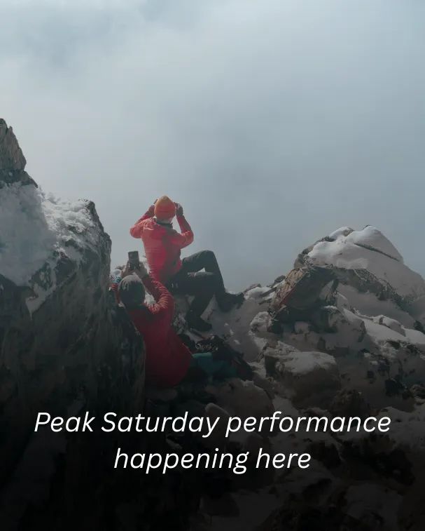 Peak Saturday performance happening here 