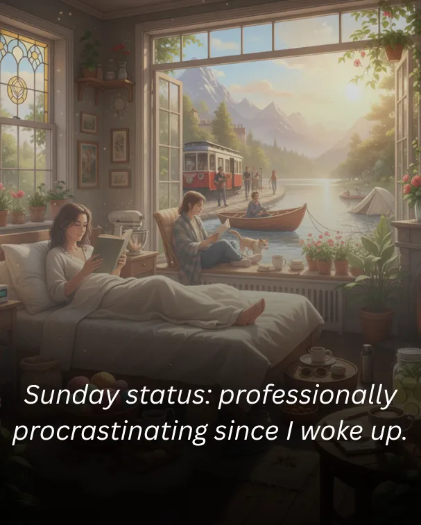 Sunday status professionally procrastinating since I woke up.