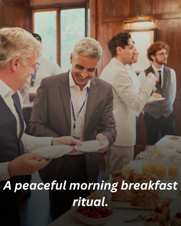 A peaceful morning breakfast ritual.