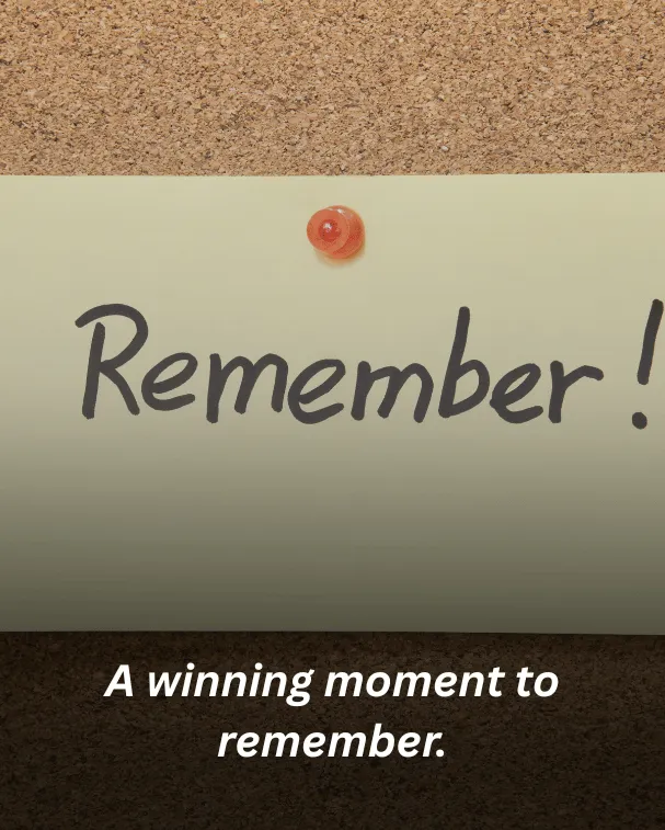 A winning moment to remember.