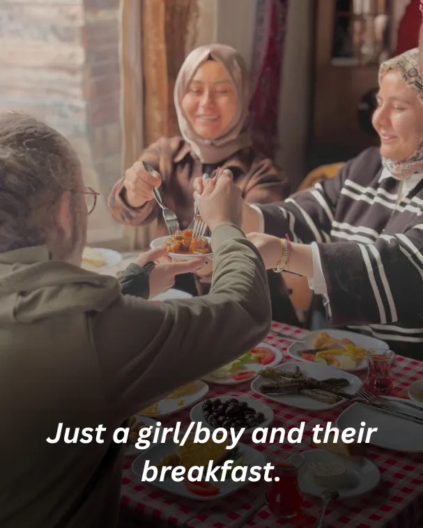 Just a girl/boy and their breakfast.