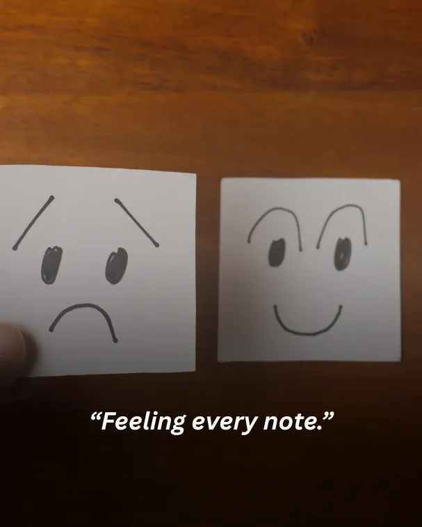 Feeling every note.
