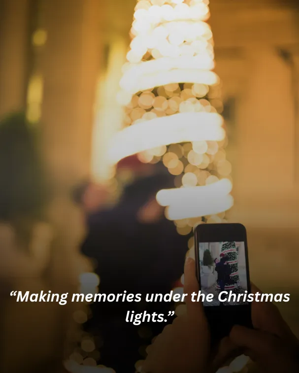 Making memories under the Christmas lights.